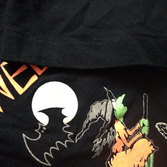 Vintage 90s Happy Halloween Witch Pumpkin Bat Cat T-Shirt Glow In The Dark - Picture 5 of 9